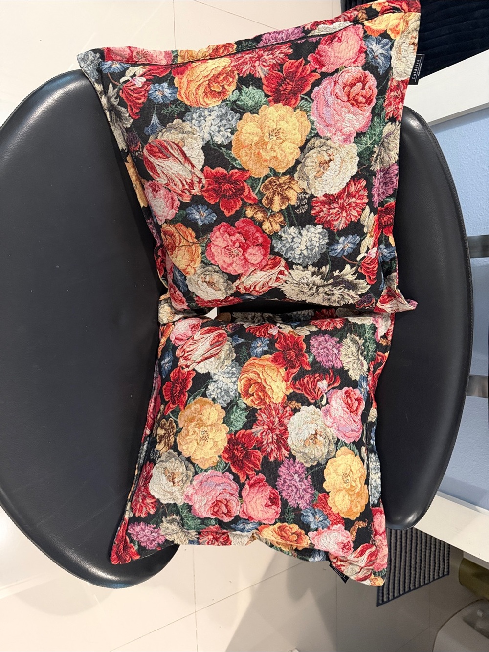 Anthropologie Floral Velvet Throw Pillow - Black, Red, Pink, Yellow, Green